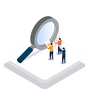 commercial services magnifying glass isometric