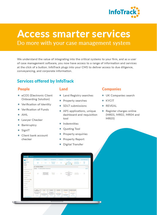 cover for InfoTrack's integration services leaflet